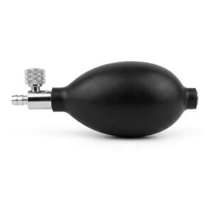BP Monitor Rubber Inflation Bulb with Metal Valve – Replacement Blood Pressure Pump, Black (Pack of 2)